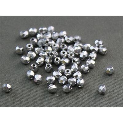 Firepolished Crystal Silver 3mm ea