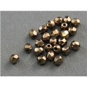 Firepolished Crystal Bronze 3mm ea