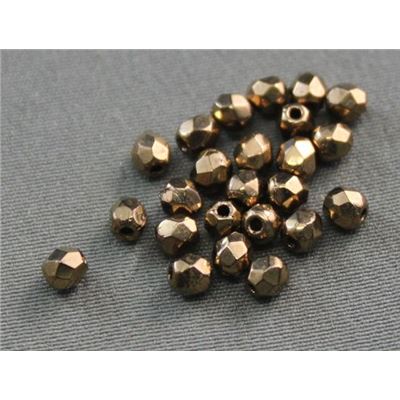 Firepolished Crystal Bronze 3mm ea