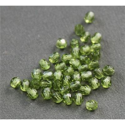 Firepolished Crystal Olivine 3mm ea