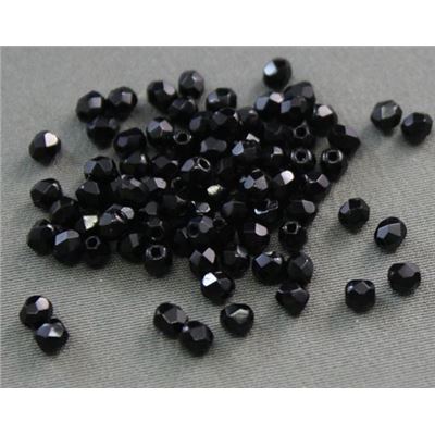 Firepolished Crystal Jet 3mm ea