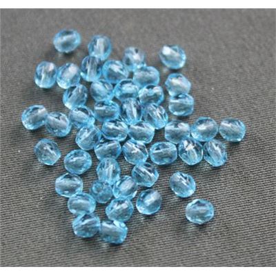 Firepolished Crystal Aquamarine 3mm ea