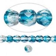 Firepolished Crystal 2 Tone Crystal/Capri 4mm ea