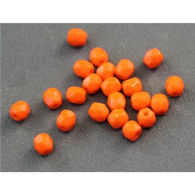 Firepolished Crystal Orange Opaque 4mm ea