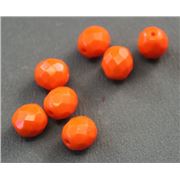 Firepolished Crystal Opaque Orange 8mm ea