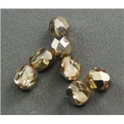 Firepolished Crystal Metallic Pale Gold 6mm ea
