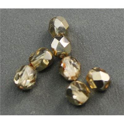 Firepolished Crystal Metallic Pale Gold 6mm ea