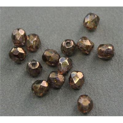 Firepolished Crystal Copper Luster 4mm ea