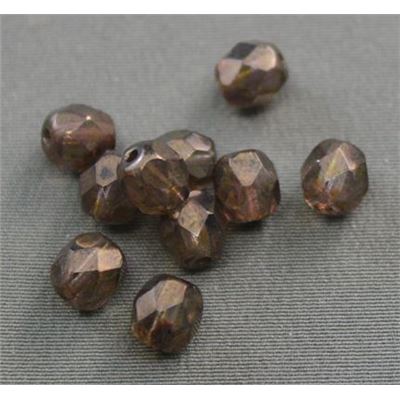 Firepolished Crystal Copper Luster 6mm ea