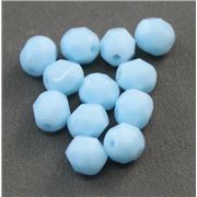 Firepolished Crystal Opaque Turquoise 6mm ea