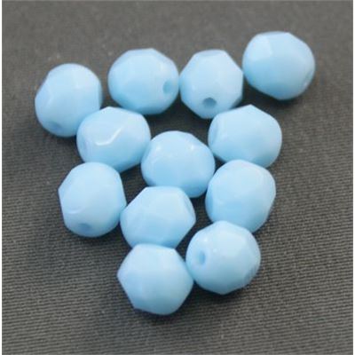 Firepolished Crystal Opaque Turquoise 6mm ea