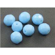 Firepolished Crystal Opaque Turquoise 10mm ea