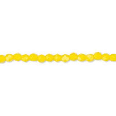 Firepolished Crystal Opaque Yellow 3mm