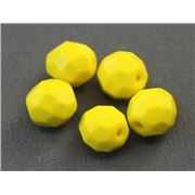 Firepolished Crystal Opaque Yellow 8mm ea