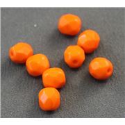 Firepolished Crystal Opaque Orange 6mm ea