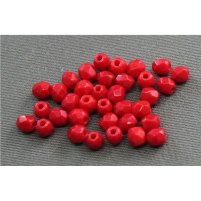 Firepolished Crystal Red Opaque 3mm ea