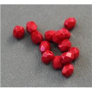 Firepolished Crystal Opaque Red 4mm ea 