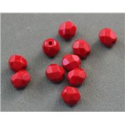 Firepolished Crystal Opaque Red 6mm ea