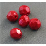 Firepolished Crystal Opaque Red 8mm ea