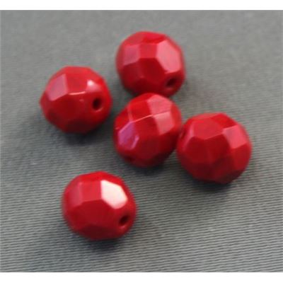 Firepolished Crystal Opaque Red 8mm ea