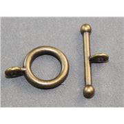Clasp - Toggle Antique Brass 20mm ea