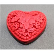 Cinnebar Bead 25mm Heart