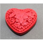 Cinnebar Bead 25mm Heart