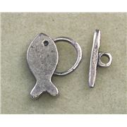 Clasp - Toggle Fish Antique Silver