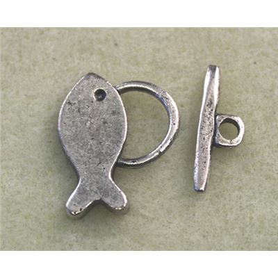 Clasp - Toggle Fish Antique Silver