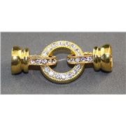 Clasp Interlocking Diamante Set Gold ea