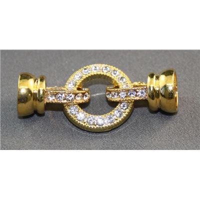 Clasp Interlocking Diamante Set Gold ea