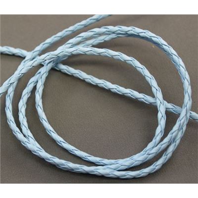 Leatheroid Cording Sky Blue 3mm per metre