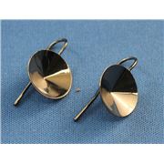 Earring 14mm Rivoli Setting No Bail Black Nickel (per pair)