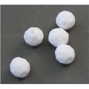 Firepolished Crystal Opaque White 8mm ea