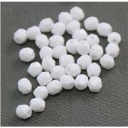 Firepolished Crystal Opaque White 3mm ea