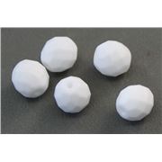 Firepolished Crystal Opaque White 10mm ea