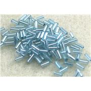 Bugle Light Aqua Silver Lined 6mm - Minimum 12g