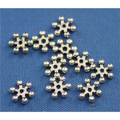 Filler Beads Flower Spacer 7x7mm Antique Silver  ea