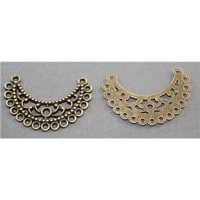 Moon Connector Antique Bronze 3.5x2.3cm ea 