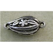 Flower Hollow Connector 27x12mm Antique Silver ea