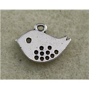 Charm Bird Antique Silver 16x13mm each