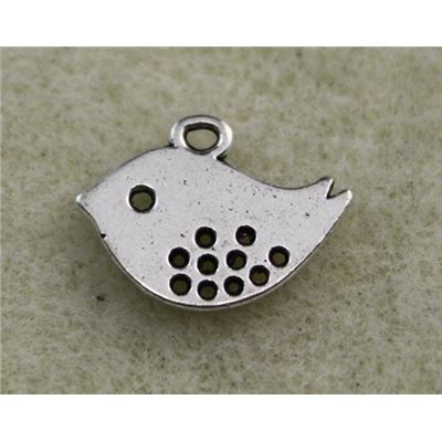 Charm Bird Antique Silver 16x13mm each