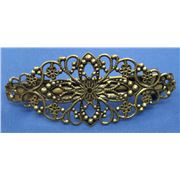 Hair Accessories  Flower Barrette 80x35mm Antique Bronze ea