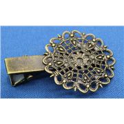 Hair Accessories Flower Bobby Pins 4x2.5cm Antique Bronze ea