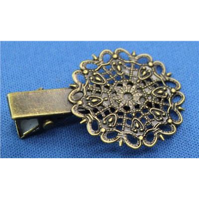 Hair Accessories Flower Bobby Pins 4x2.5cm Antique Bronze ea