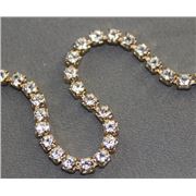 Swarovski Crystal Cup Chain Crystal/Gold Chain K1S Round PP24