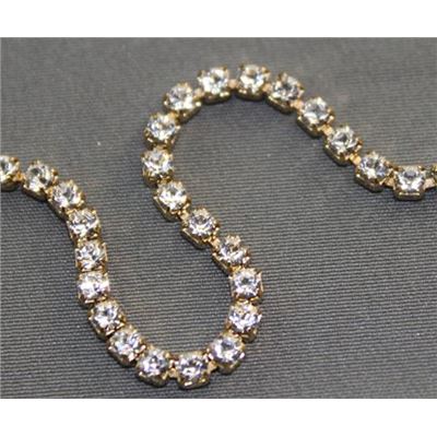 Swarovski Crystal Cup Chain Crystal/Gold Chain K1S Round PP24