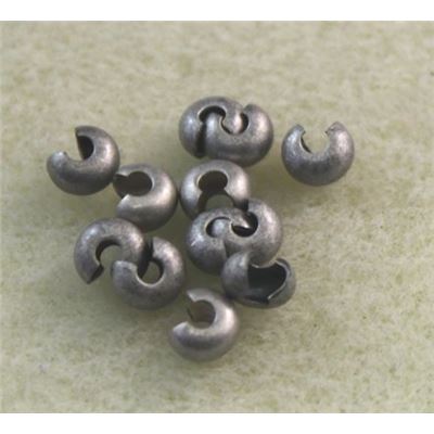 Crimp Cover Brushed Nickel 4mm ea