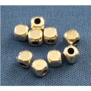 Filler Bead Cube Silver 4x4mm ea