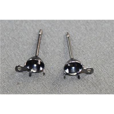 Earring Claw Stud SS20 Black Nickel with loop